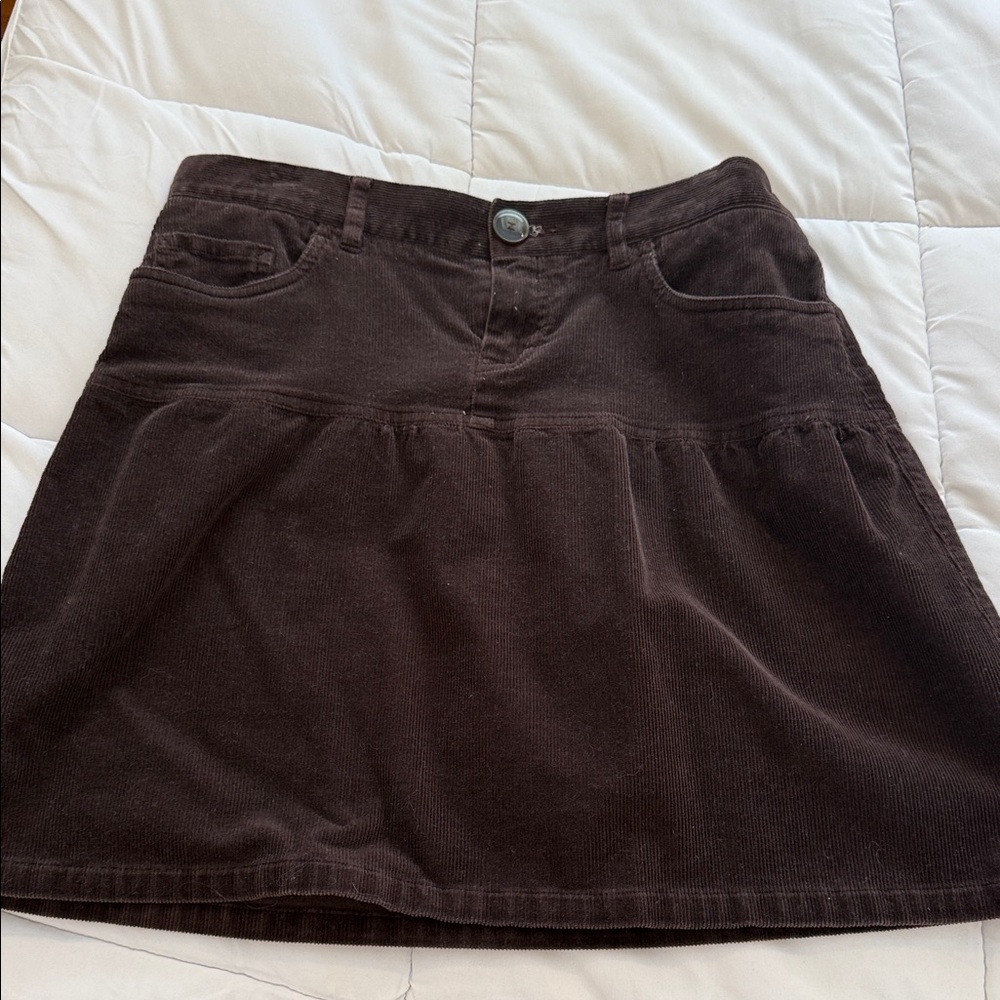 Lacoste Women’s Dark Brown Corduroy A-Line Skirt